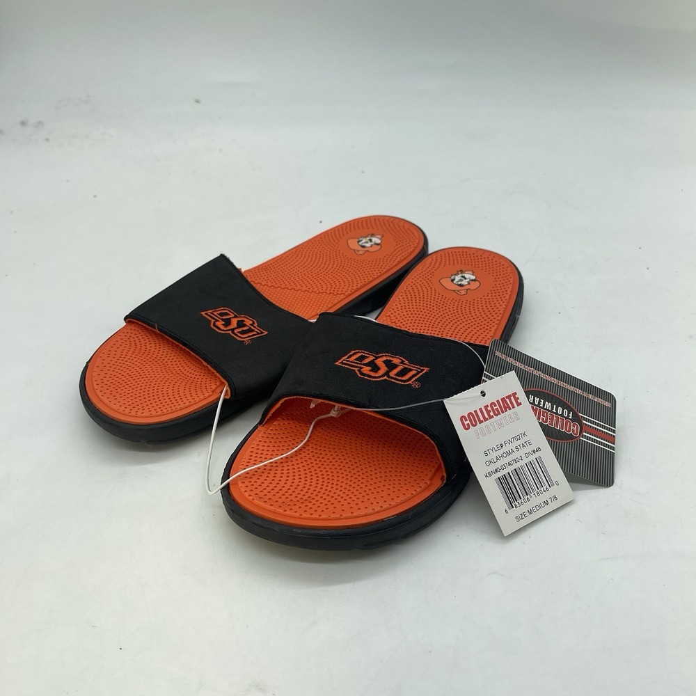Oklahoma State University Slides Sandals Womens 7 Mens 8 Slip On NEW